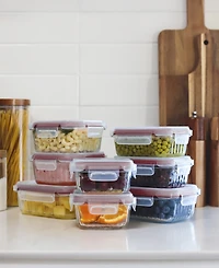 Sedona Kitchen 16-Pc. Fluted Glass Storage Set with Lid