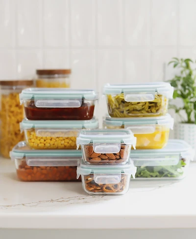 Sedona Kitchen 16-Pc. Fluted Glass Storage Set with Lid