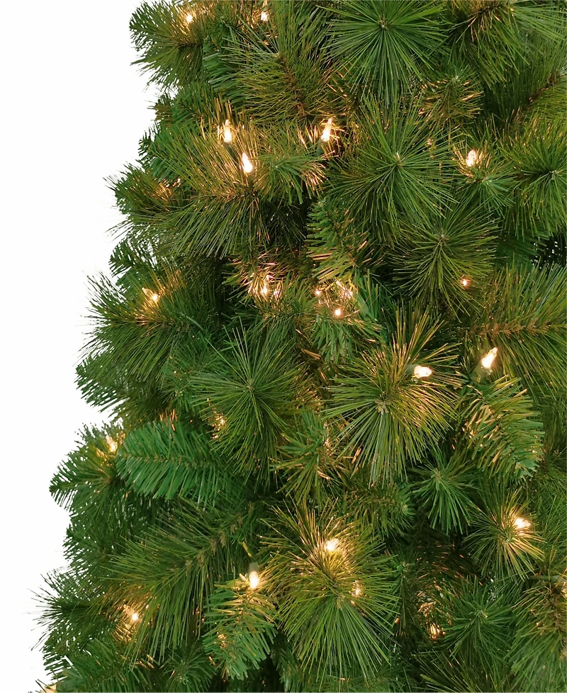 6.5' Pre-Lit Wall Half Tree with 150 Underwriters Laboratories Clear Incandescent Lights, 437 Tips
