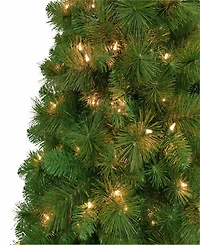 6.5' Pre-Lit Wall Half Tree with 150 Underwriters Laboratories Clear Incandescent Lights, 437 Tips