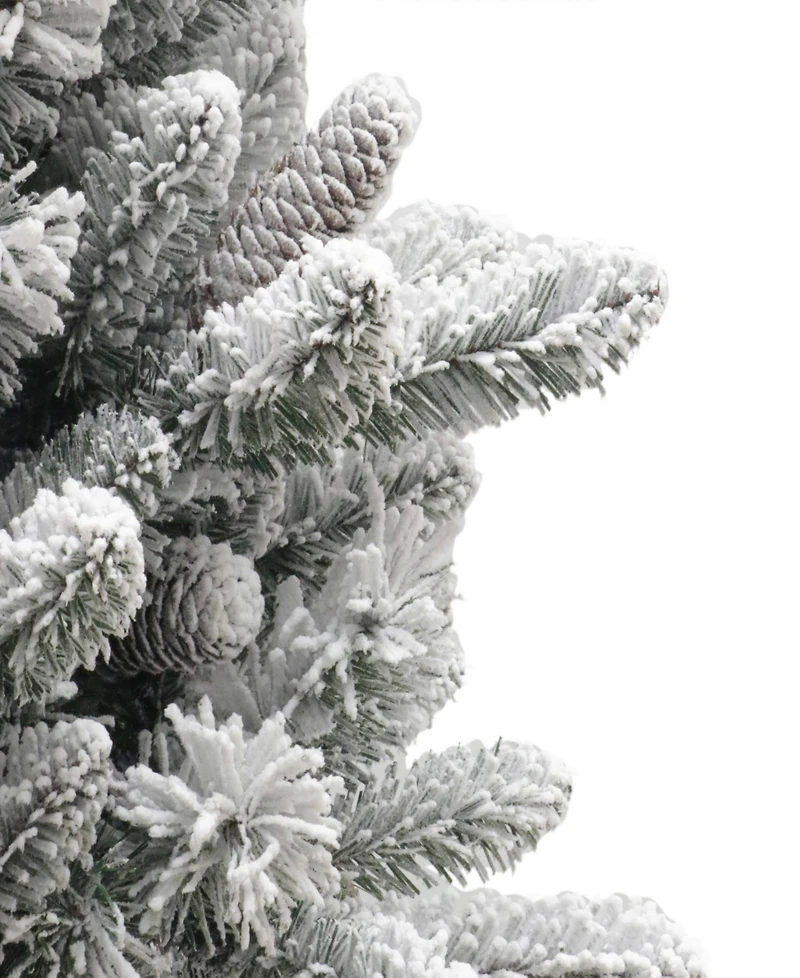 Puleo 6.5FT Pre-Lit Flocked Bennington Fir Tree