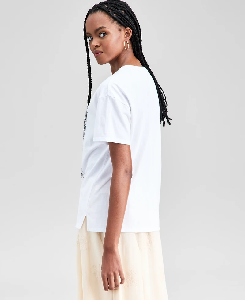 And Now This Women's Lace Graphic Short-Sleeve T-Shirt, Macy's Exclusive