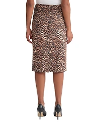 Jones New York Petite Printed Pencil Midi Skirt