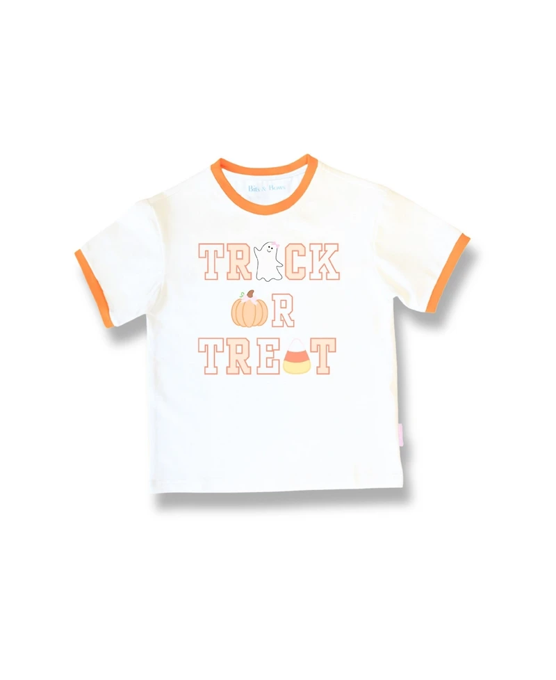 Bits & Bows Toddler Girls Trick-or-Treat Halloween Bow T-Shirt
