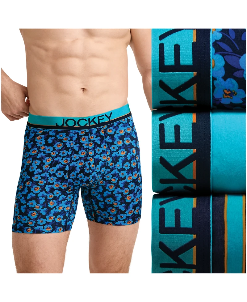Jockey Men's 3-pack True Style Logo Boxer Briefs