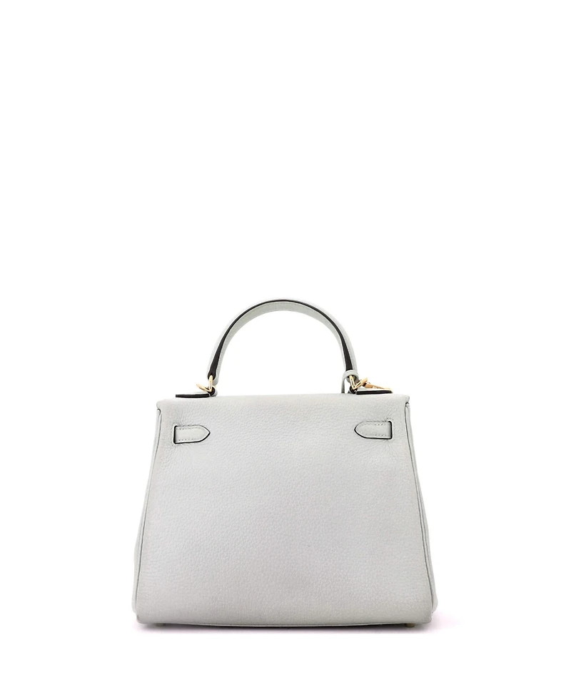 Pre-Owned Hermes Kelly 25 Handbag Grey Togo with Gold Hardware