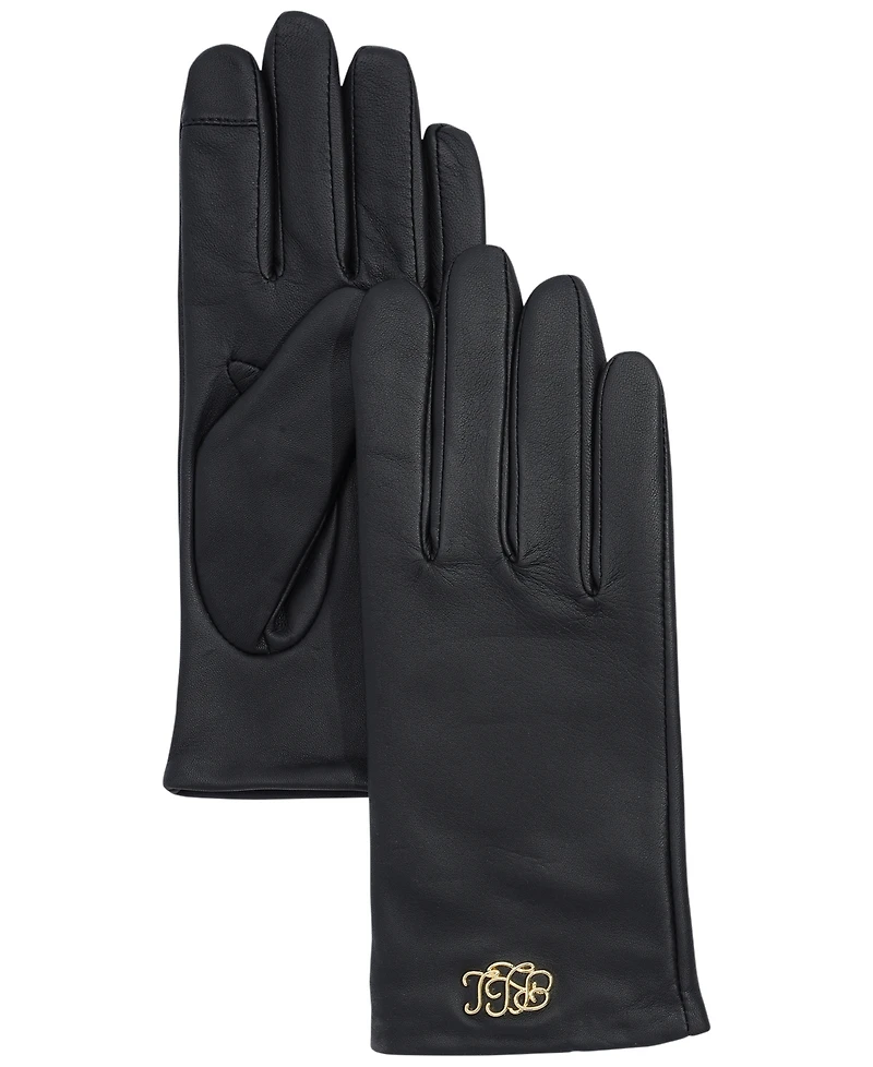 Lauren Ralph Metallic Leather Gloves