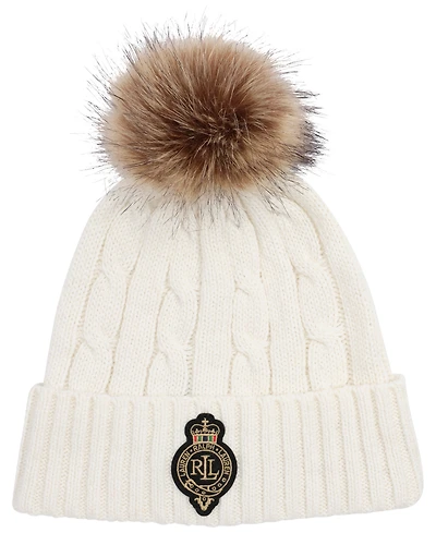 Lauren Ralph Cable Pom Beanie Hat