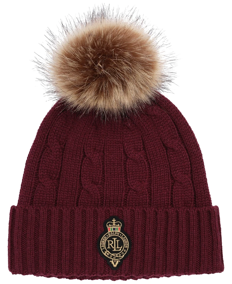 Lauren Ralph Lauren Cable Pom Beanie Hat