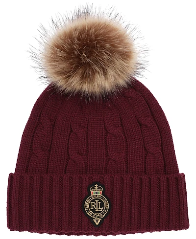 Lauren Ralph Lauren Cable Pom Beanie Hat