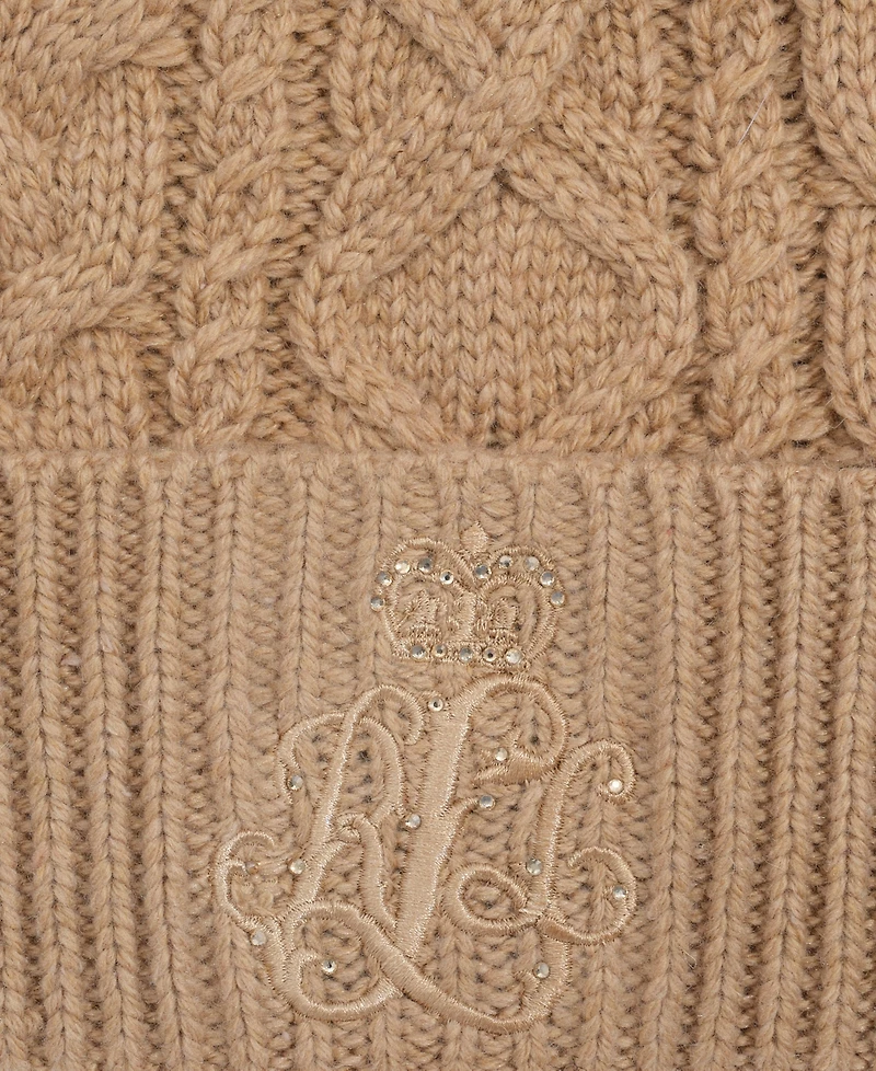 Lauren Ralph Direct Embroidery Cable Beanie Hat