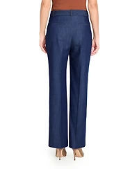 Tahari Asl Women's Mid-Rise Front-Zip Denim Trousers
