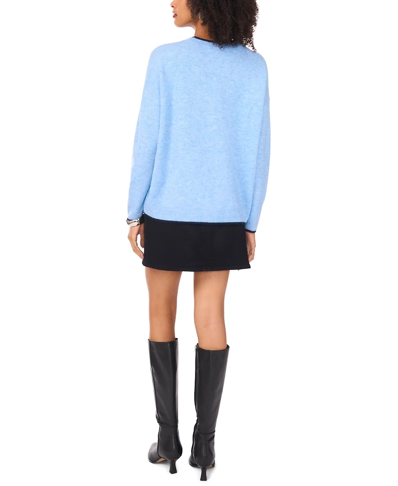 Vince Camuto Women's Tipped Crewneck Sweater