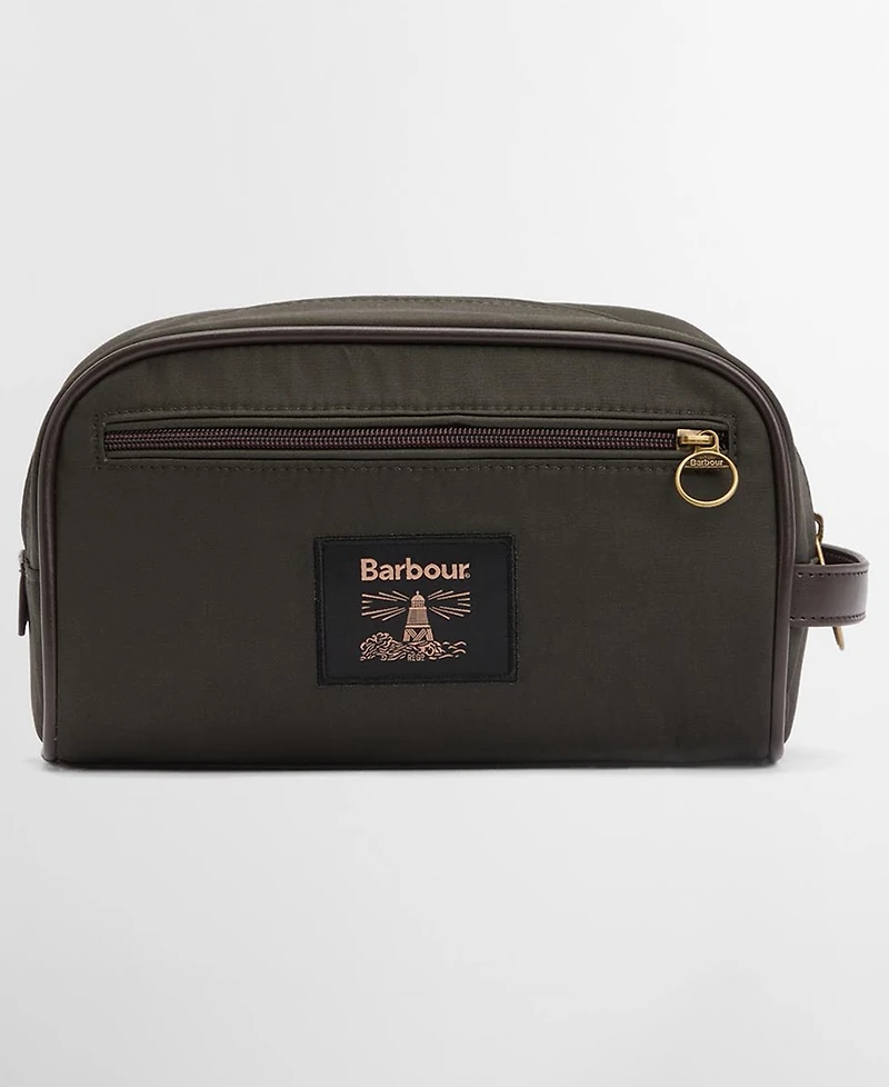 Barbour Men's Zippered Wax Wash Bag