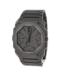 Pre-Owned Bvlgari Octo Finissimo Chronograph Gmt Automatic Watch in Titanium 42mm
