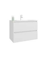 Depot E-Shop Depew Bathroom Vanity, 2 Drawers, White