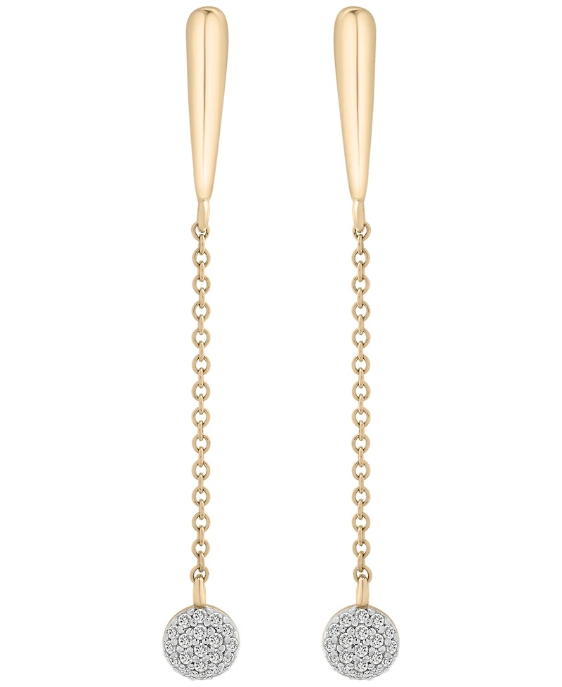 Wrapped Diamond Drop Earrings (1/10 ct. t.w) in 14K Yellow Gold