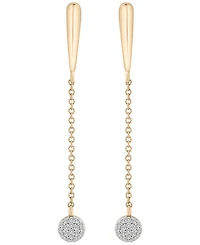 Wrapped Diamond Drop Earrings (1/10 ct. t.w) in 14K Yellow Gold