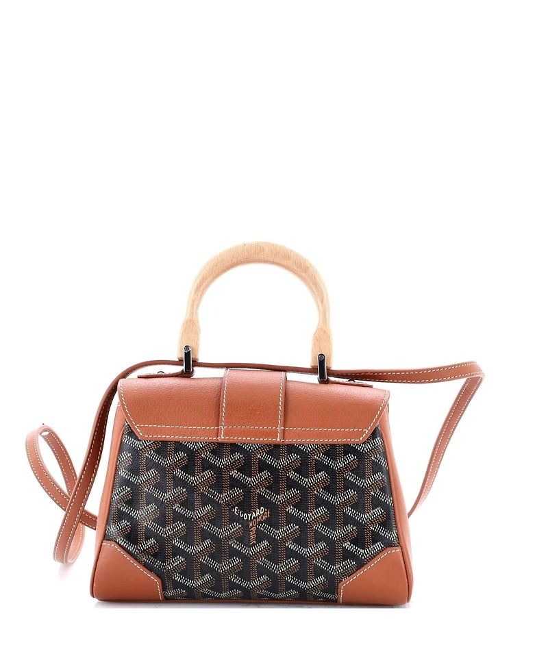 Pre-Owned Goyard Mini Saigon Top Handle Bag Coated Canvas with Leather