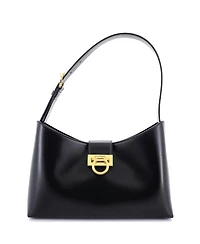 Pre-Owned Salvatore Ferragamo East West Trifolio Shoulder Bag Leather