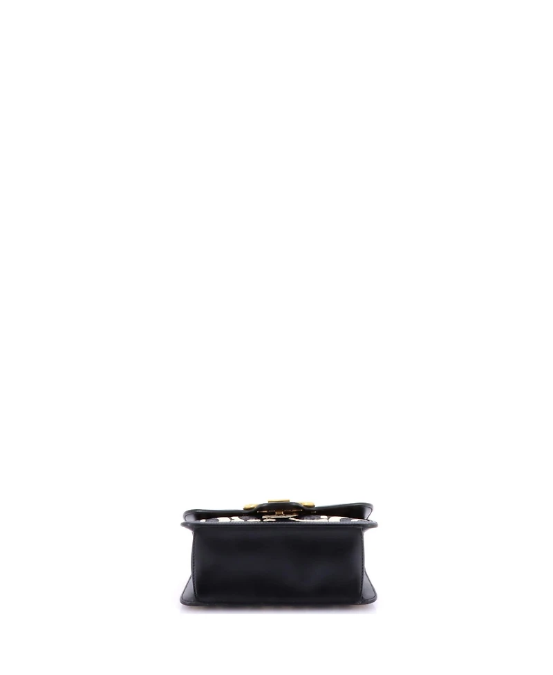 Pre-Owned Salvatore Ferragamo Small Gancini Turnlock Flap Bag Gancini Woven Raffia