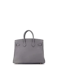 Pre-Owned Hermes Birkin 25 Handbag Grey Togo with Rose Gold Hardware