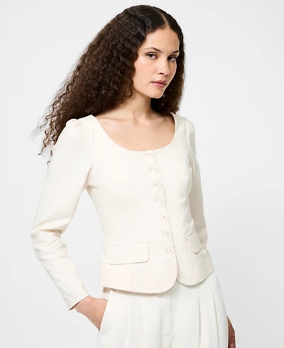 French Connection Women's Long Sleeve Poplin Top