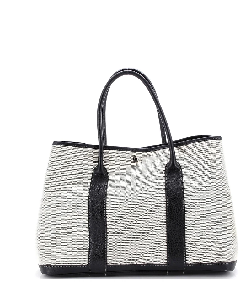 Pre-Owned Hermes Garden Party Tote Toile and Leather