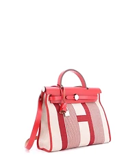 Pre-Owned Hermes 31 Herbag Zip H Vibration Toile and Leather