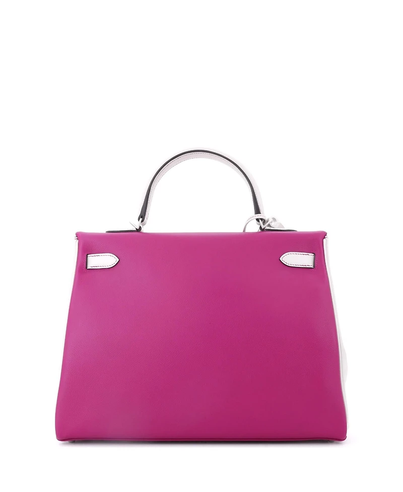 Pre-Owned Hermes Kelly 35 Handbag Bicolor Evercolor with Brushed Palladium Hardware