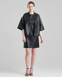 Natori Women's Faux Croc Leather Sweater