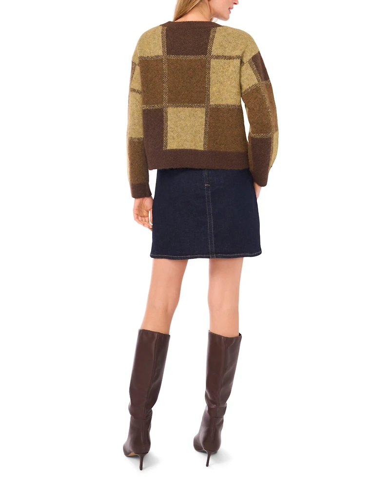 Vince Camuto Women's Color Blocked Long Sleeve Top