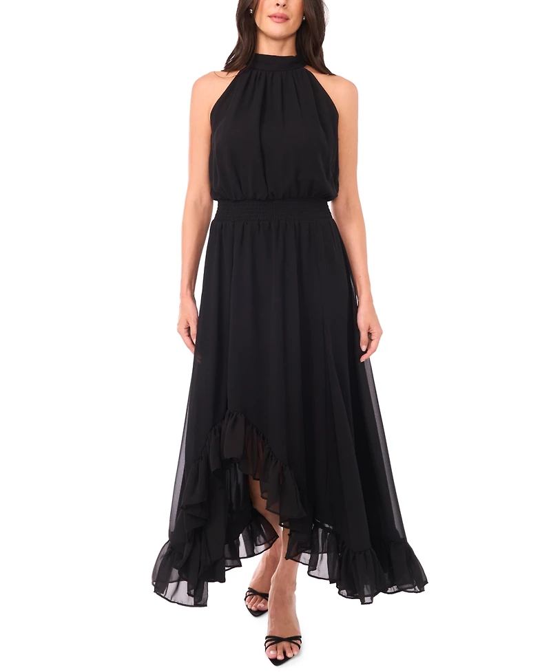 Vince Camuto Women's High Neck Smocked Waist Dress
