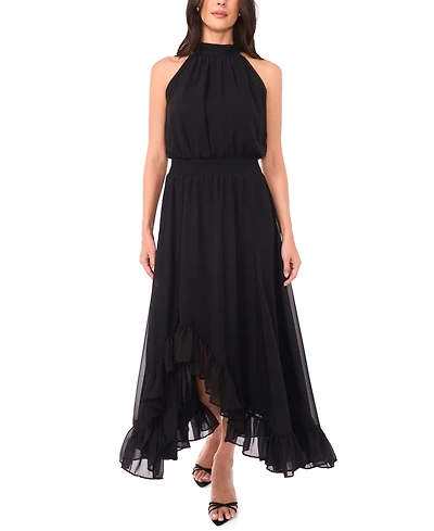 Vince Camuto Women's High Neck Smocked Waist Dress