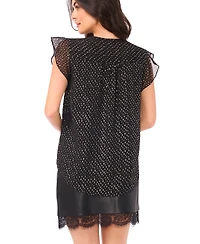 Vince Camuto Women's V-Neck Ruffle Sleeve Top