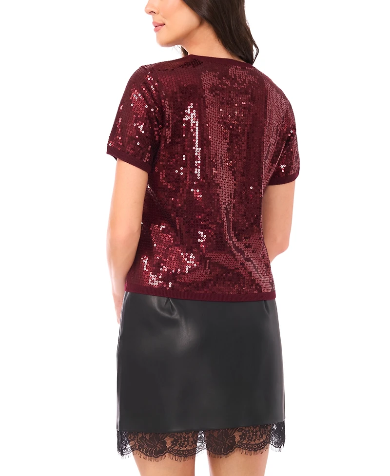 Vince Camuto Women's Crewneck Short Sleeve Top