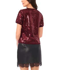 Vince Camuto Women's Crewneck Short Sleeve Top