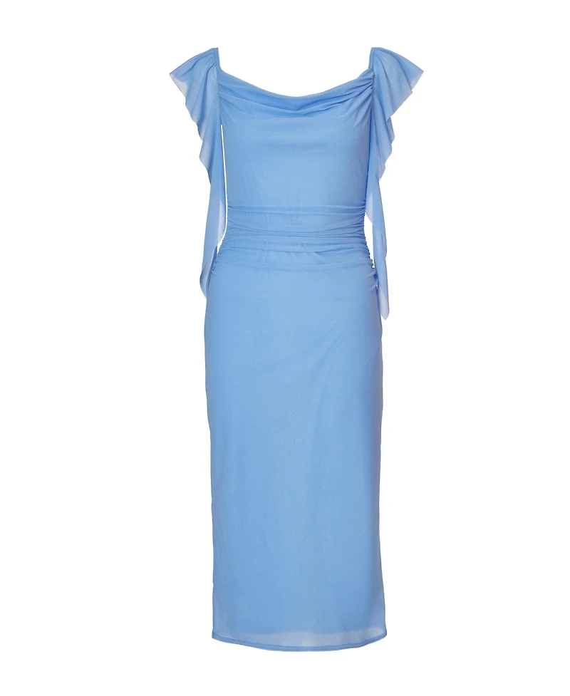 Quiz Women's Bodycon Midi Dress with Frill Trail Detail