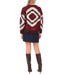 Vince Camuto Women's Aztec Pattern Crewneck Sweater