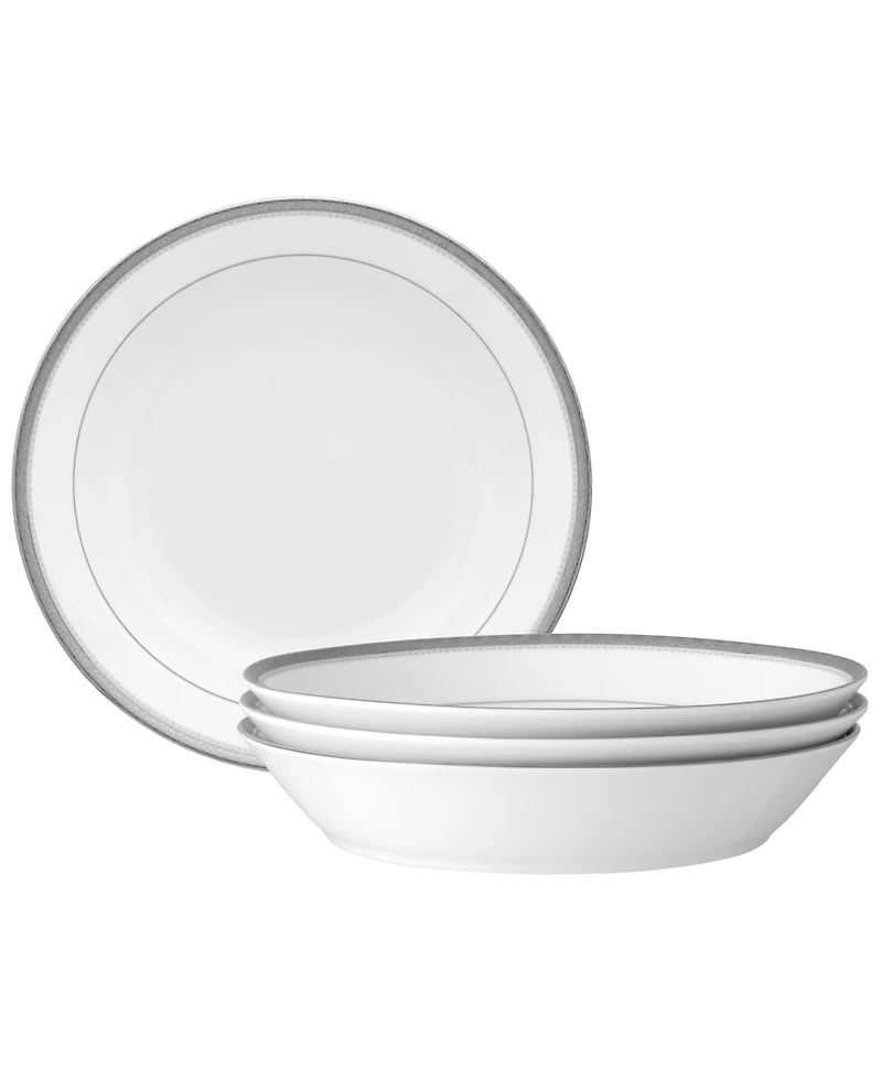 Noritake Charlotta Platinum 4-Pc. Coupe Dinner Bowl Set, Service for 4