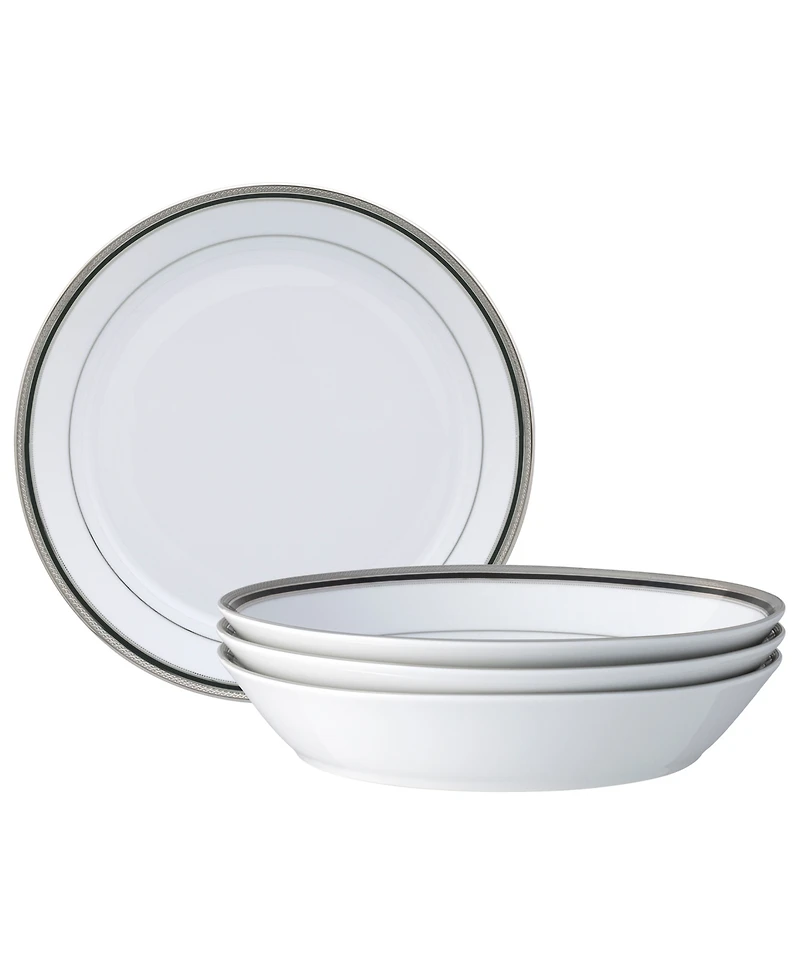 Noritake Austin Platinum 4-Pc. Coupe Dinner Bowl Set, Service for 4