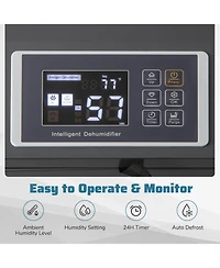 Costway 154 Pints Commercial Dehumidifier With Pump Drain Hoses For Basements Job Sites