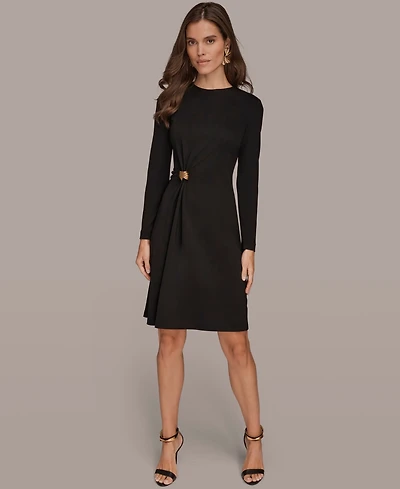 Donna Karan New York Women's Ribbed Knot Hardware Dress