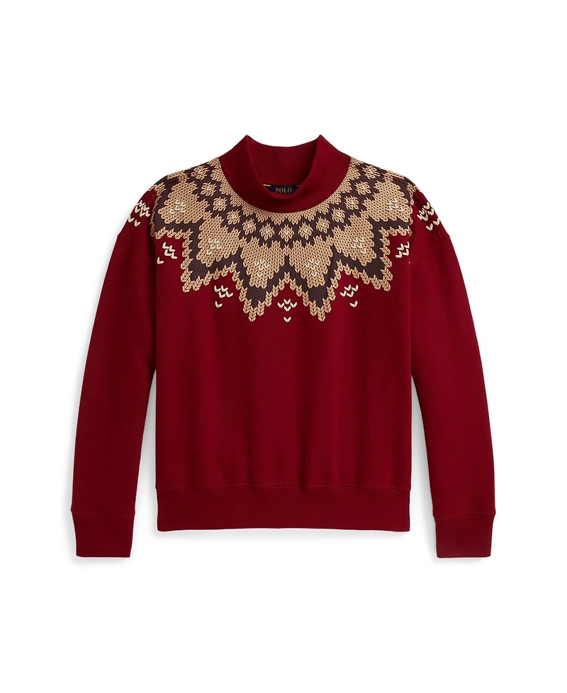 Polo Ralph Lauren Girls 7-16 Fair Isle Boxy Long Sleeve Sweatshirt