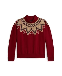 Polo Ralph Lauren Girls 7-16 Fair Isle Boxy Long Sleeve Sweatshirt