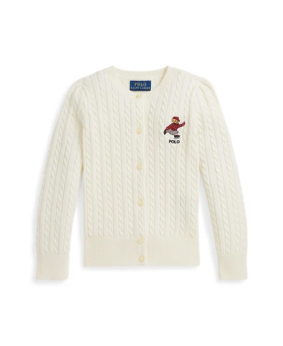 Polo Ralph Lauren Girls 2T-6X Long Sleeves Mini-Cable Cardigan