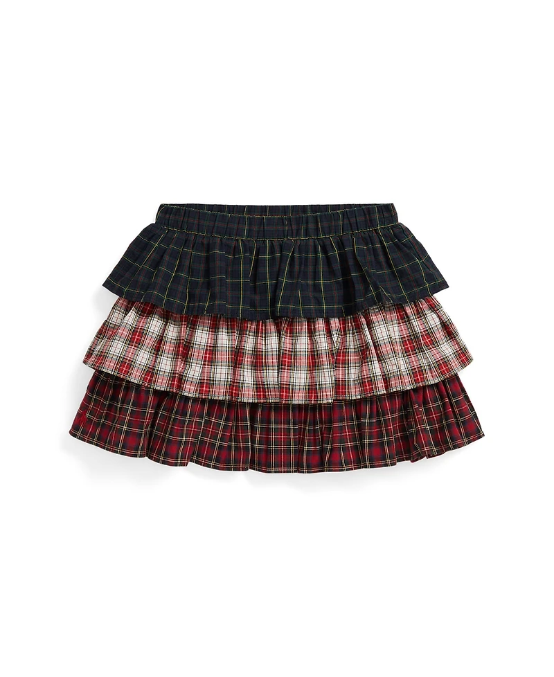 Polo Ralph Lauren Girls 2T-6X Plaid Tiered Skirt