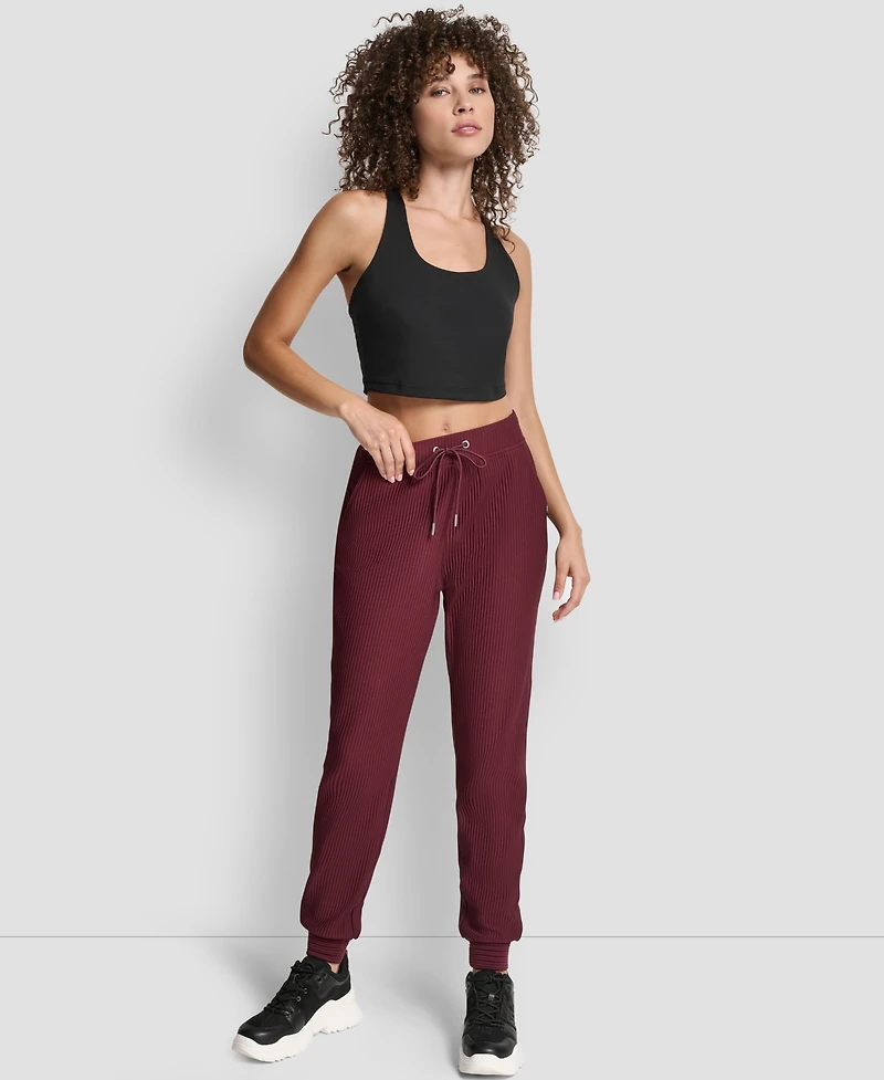 Dkny Women's Tech Ottoman Cuffed High Rise Joggers