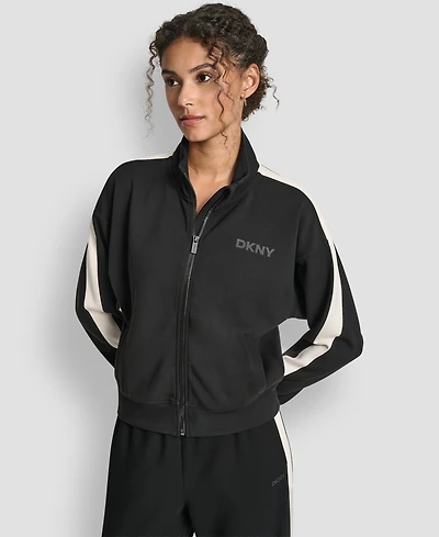 Dkny Women's Full Zip Mock Neck Track Jacket