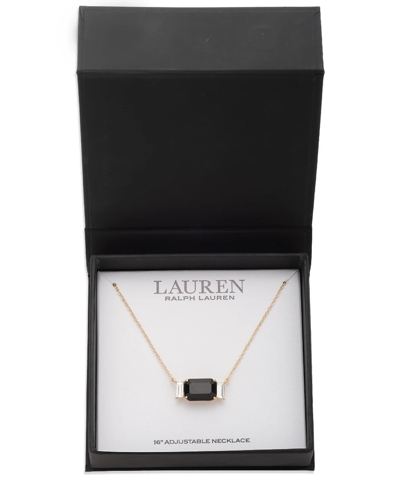 Lauren Ralph Glass Stone Pendant Necklace